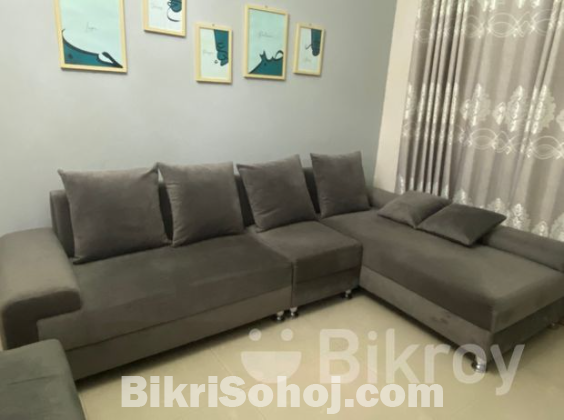 L-Shaped Sofa and Small Divan